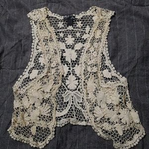 Lace crochet vest